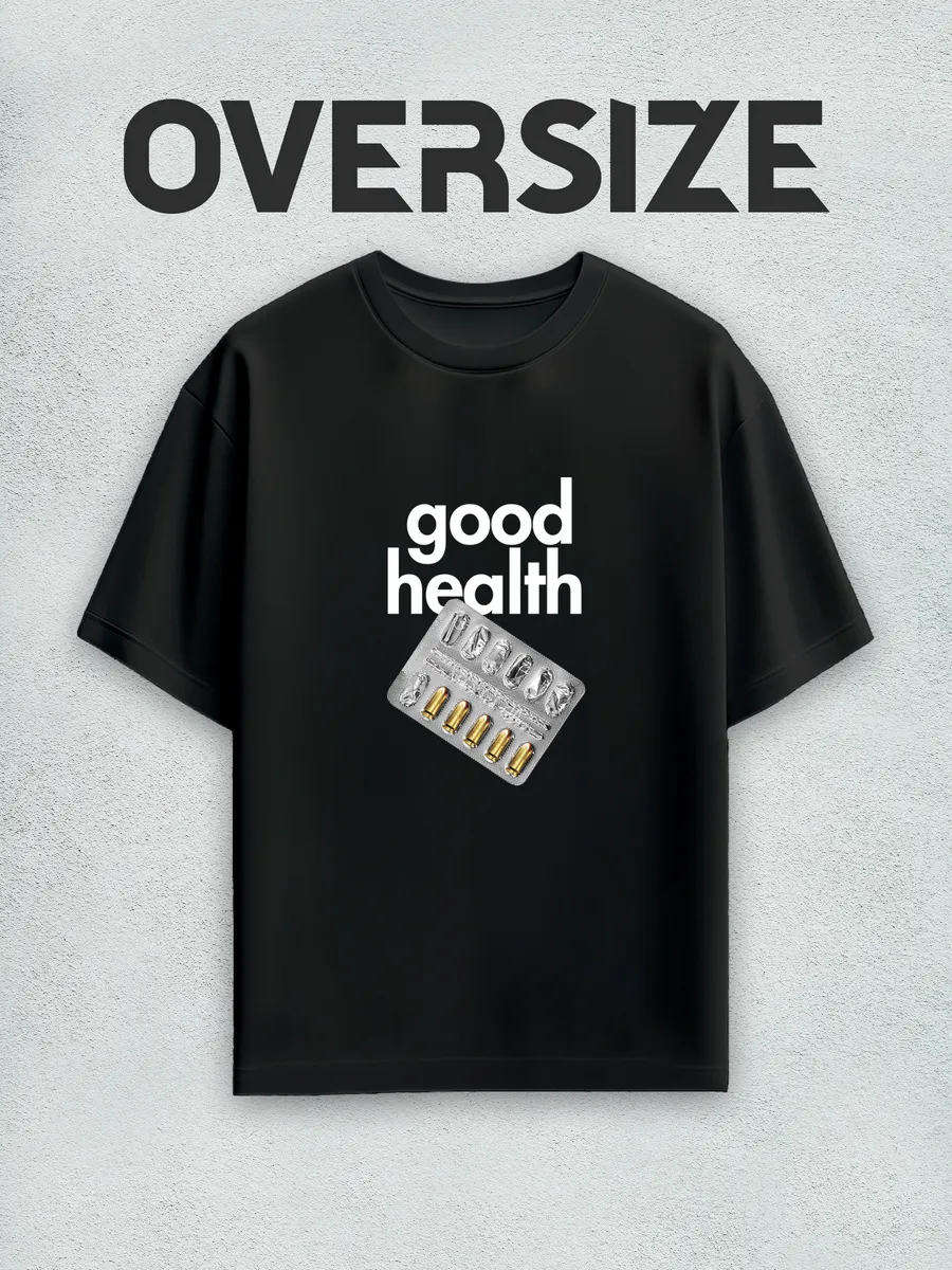 Футболка оверсайз streetwear стритвир с принтом таблетки