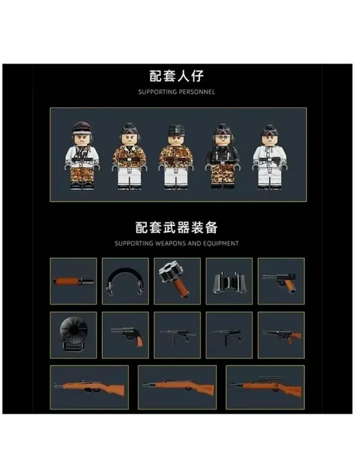 LEGO Конструктор Тяжёлый танк Тигр 97001 1736 дет, вариант, фото 7