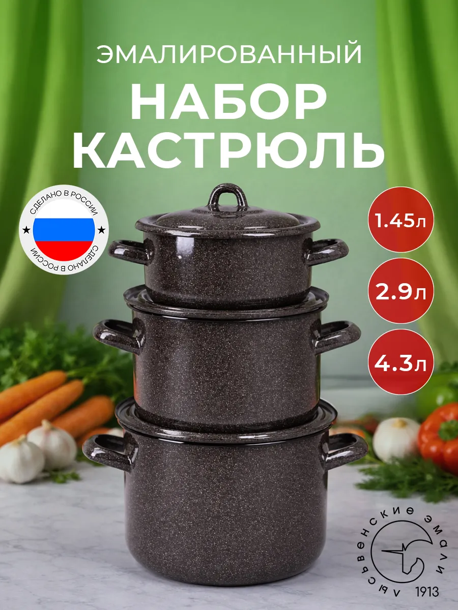 Набор кастрюль с крышками