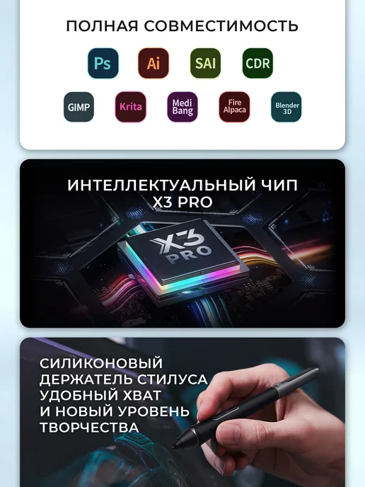 XPPEN Графический планшет с экраном для рисования профессиональный, вариант, фото 7
