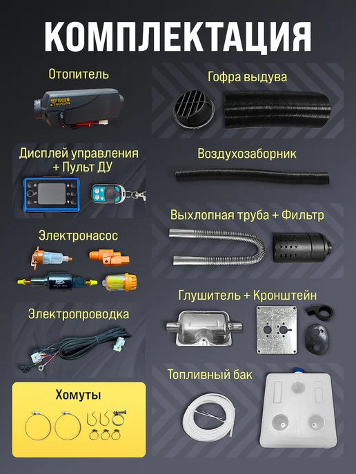 KINGMOON Автономный воздушный отопитель 2 квт 12V, вариант, фото 3