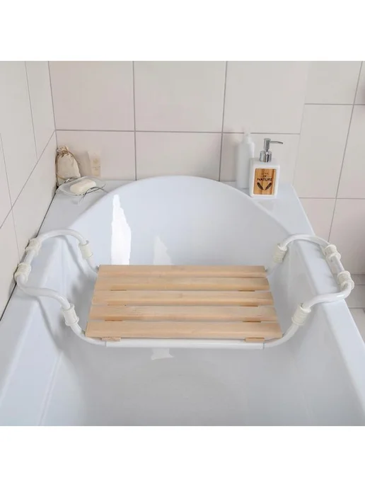 AO Сиденье для ванны раздвижное, деревянное, вариант, фото 2