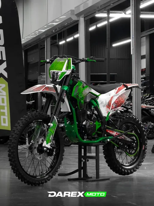 Darex Moto Мотоцикл эндуро Darex Alga 300 S черный в собранном виде, зеленый, фото 2