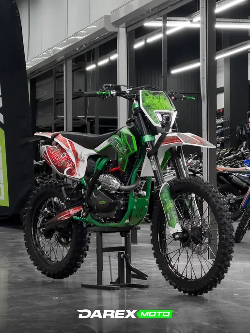 Darex Moto Мотоцикл эндуро Darex Alga 300 S черный в собранном виде, зеленый, фото 3
