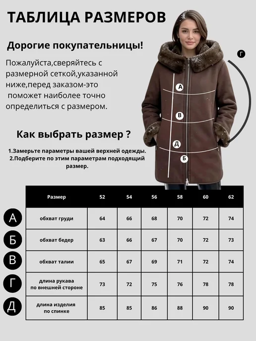 BRENDSET Дубленка женская двухсторонняя зимняя эко мех, коричневый, фото 3