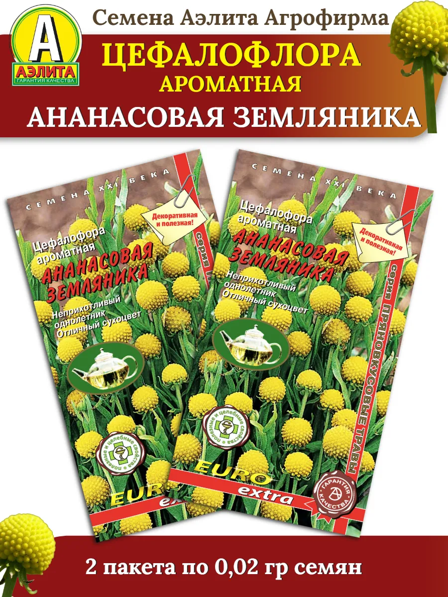 Семена Цефалофлора ароматная АНАНАСОВАЯ ЗЕМЛЯНИКА - 2 пакета