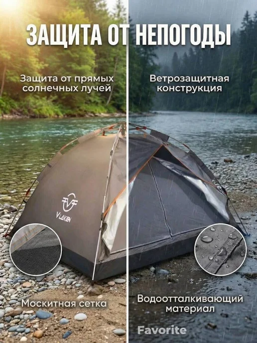 Палатка автомат 2-х местная туристическая, автомат 2-х, фото 6