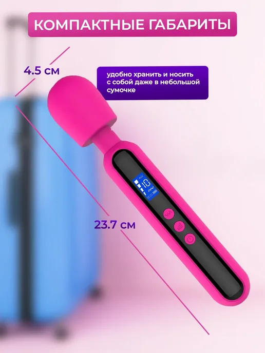 Вибратор-массажер микрофон Wireless iwand Mini (HW-163), розовый, фото 7