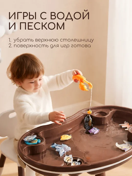 CINLAN Растущий игровой стол и стул детский, белый, фото 6