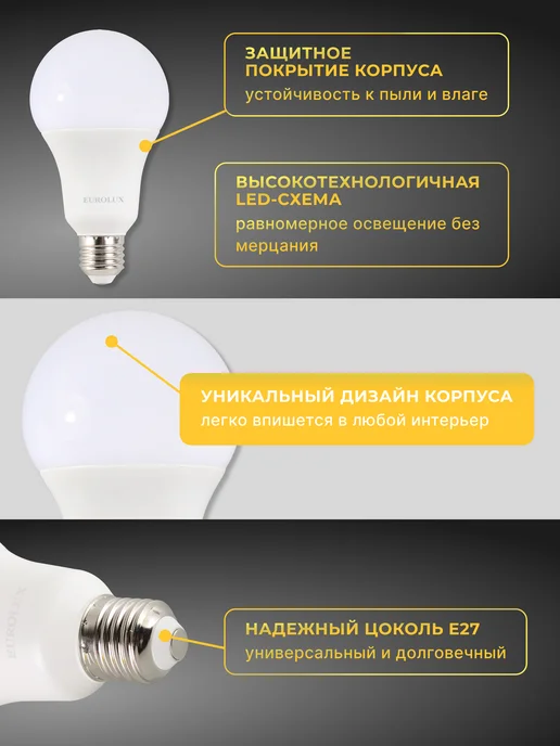 Лампа светодиодная энергосберегающая E27 холодный свет — фото 2