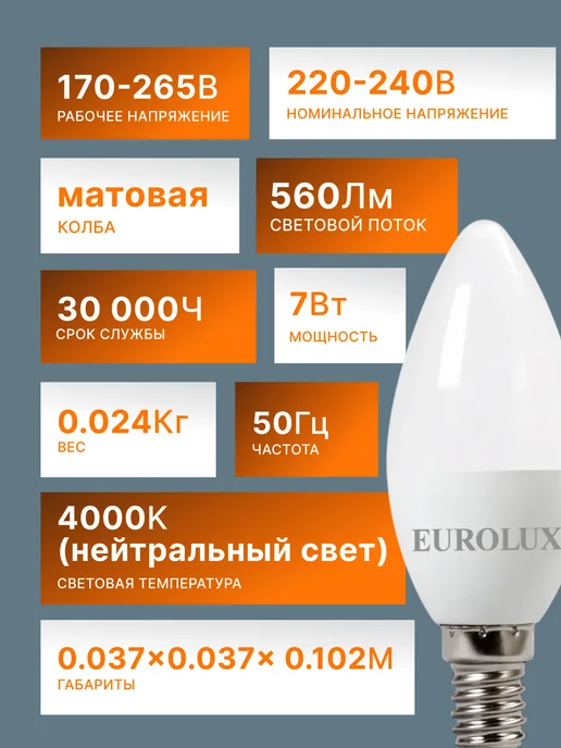 Лампа светодиодная E14 — фото 2