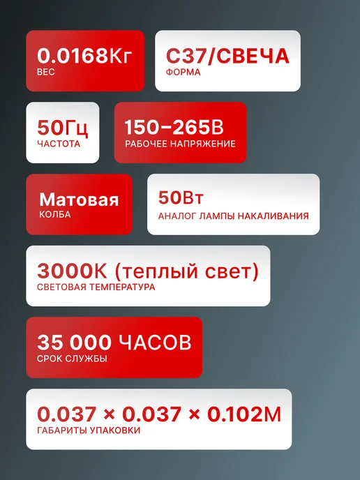Лампа светодиодная энергосберегающая теплый свет Е14 — фото 3