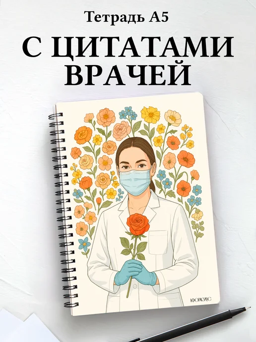 Тетрадь медицина в клетку А5 с цитатами