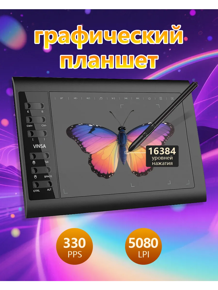 Графический планшет для компьютера и рисования и ноутбука
