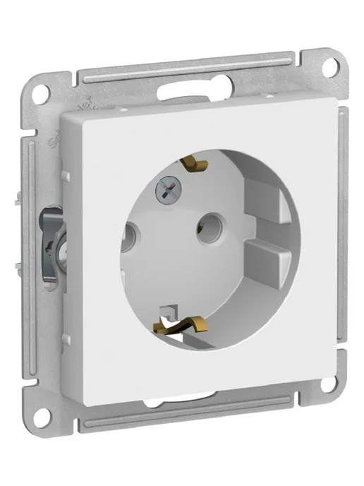 Systeme Electric Розетка с защитными шторками белая матовая, белый, фото 3