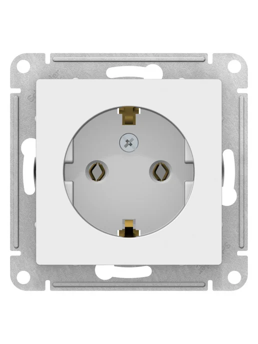 Systeme Electric Розетка с защитными шторками белая матовая, белый, фото 4
