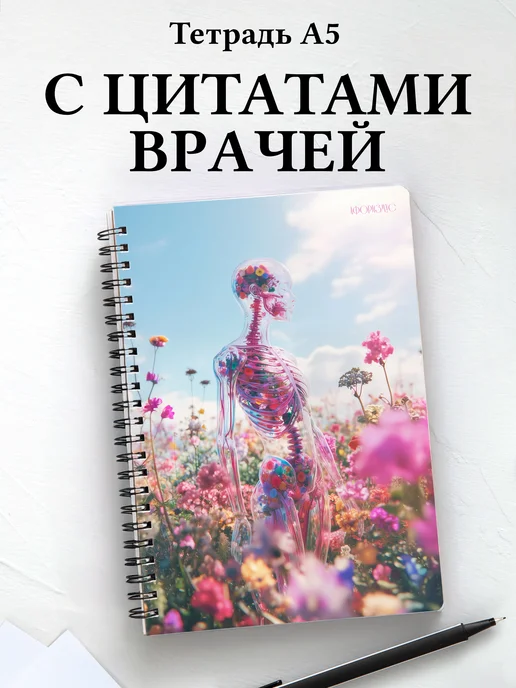 Тетрадь медицина в клетку А5 с цитатами