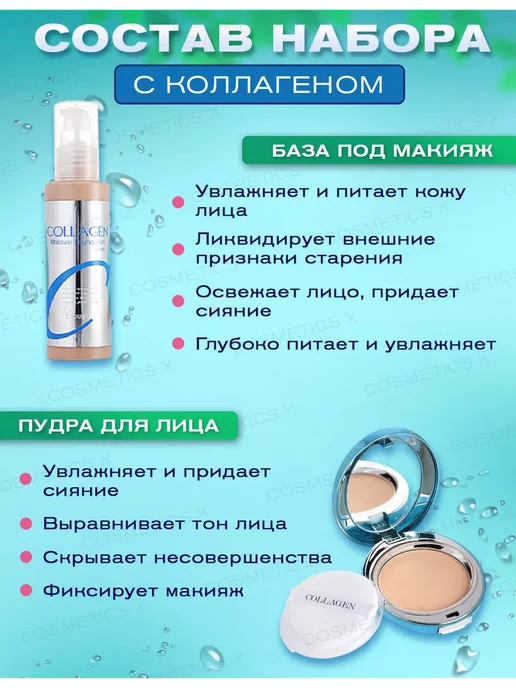 Новогодние подарки Подарочный набор косметики для макияжа Collagen, черный, фото 3