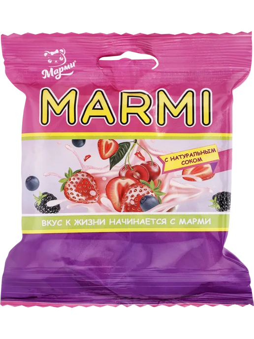 Мармелад жевательный желейный МАРМИ в форме ягод со вкусом, вариант