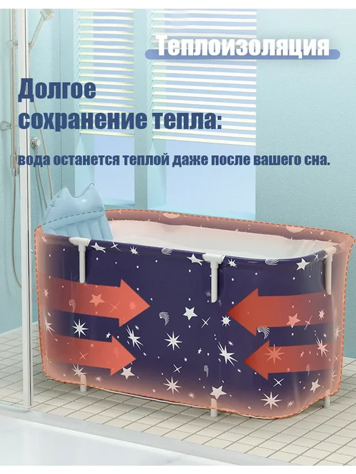 Складная ванна для взрослых и детей, синий, фото 6
