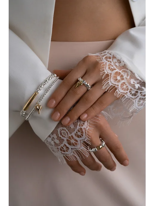 Alla Freud Jewellery Кольцо из гематита с сердечком, серый, фото 7