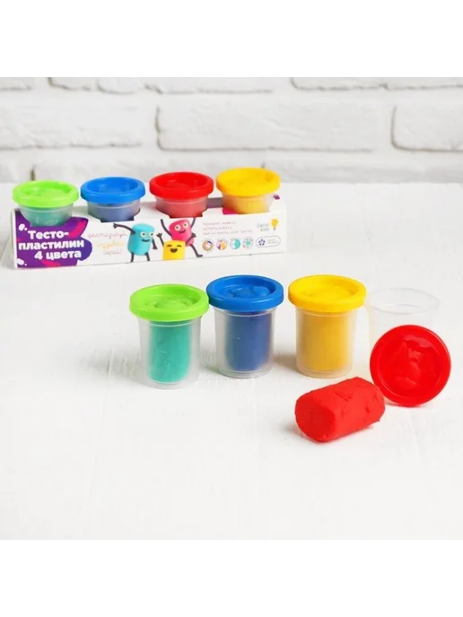 Genio kids Тесто для лепки, 4 цвета по 50 г, 4 цв., 50 г, фото 4