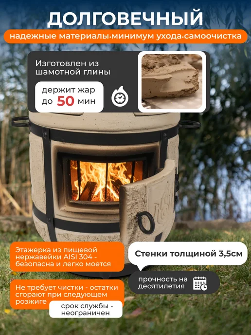 Тандыры Амфора Тандыр Привал и Коробка для копчения, вариант, фото 6