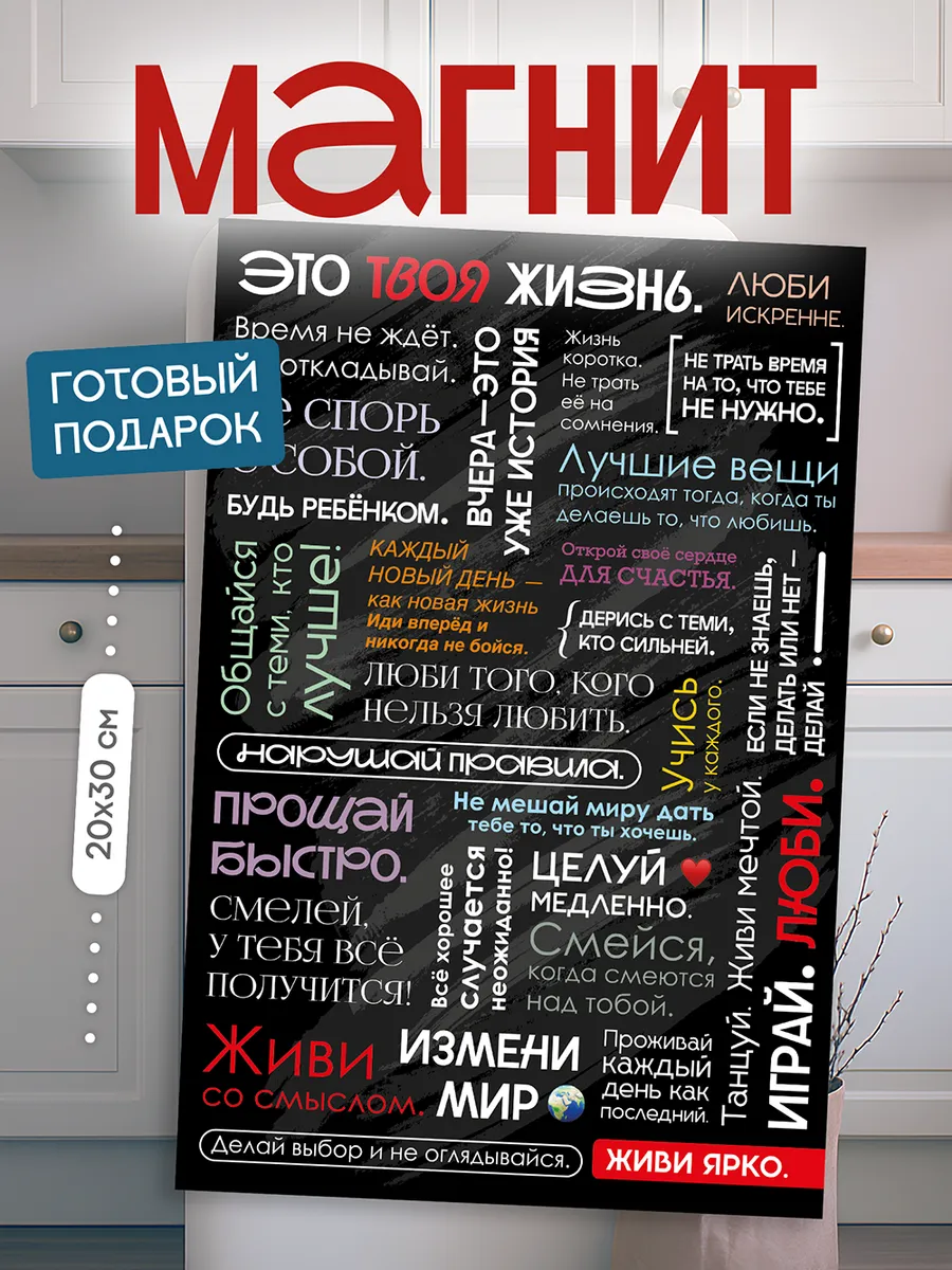Магнит на холодильник правила дома нашей семьи