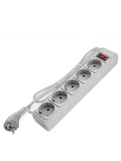 Сетевой фильтр 5 гнёзд с кнопкой 5 метров до 2200 Вт