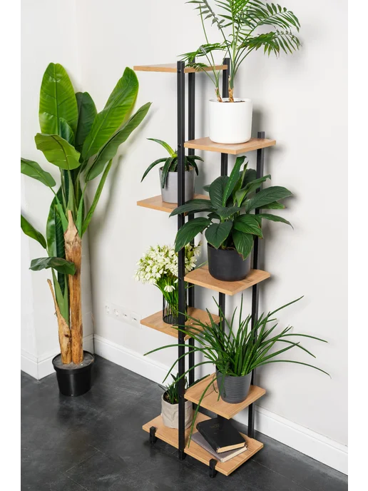Loft Стеллаж Подставка для цветов напольная металлическая лофт полка, вариант, фото 4