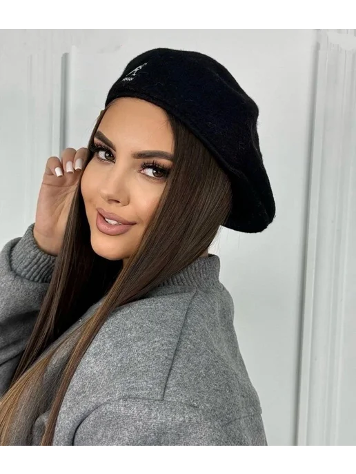Kangol Берет кангол унисекс демисезонный, черный