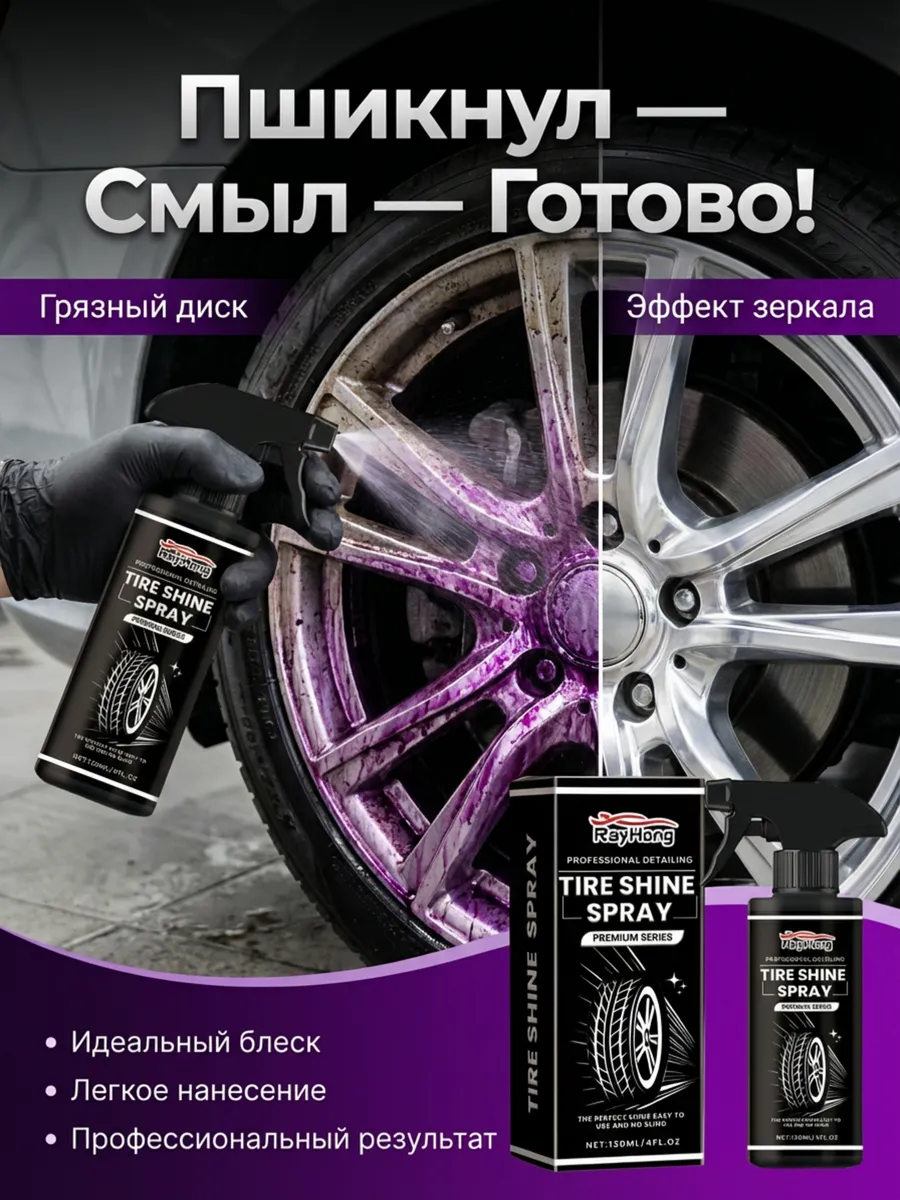 Спрей для очистки и блеска шин — уход и защита от грязи