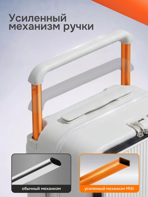 MIXI Чемодан на колесах ручная кладь S, белый, фото 4
