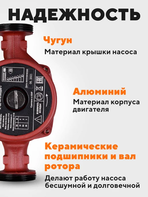 ВИХРЬ Циркуляционный насос для отопления 25 Ц-1Д 40, вариант, фото 2