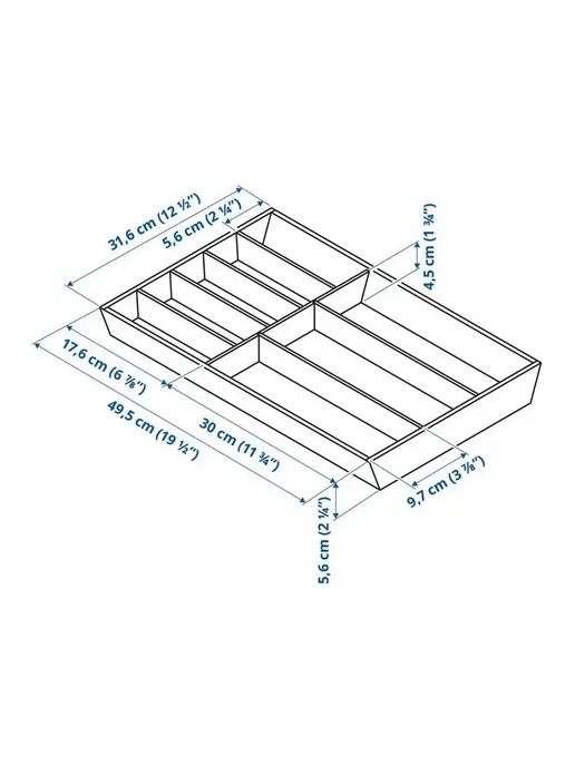 IKEA Лоток для столовых приборов IКЕА UPPDATERA УППДАТЕРА 32x50, 32x50, фото 8