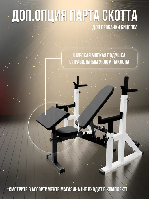 Sportlim Скамья для жима универсальная Orion + Стойки со страховкой, черный, фото 8