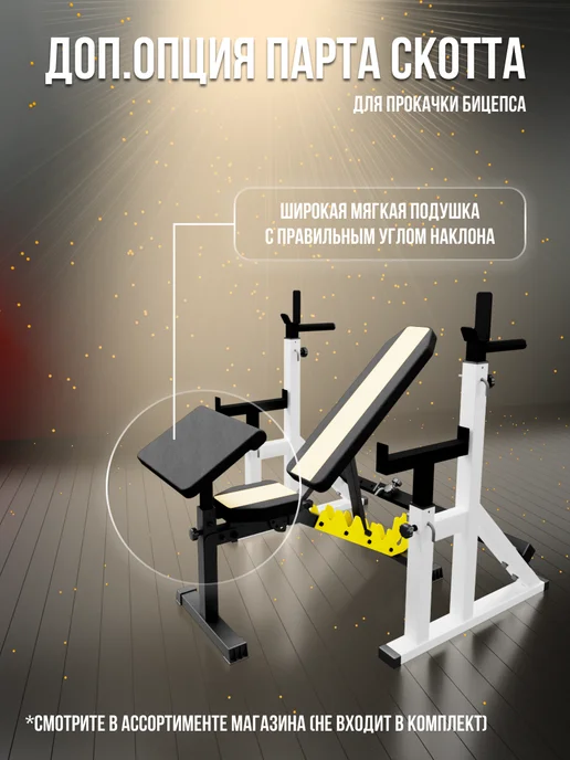 Sportlim Скамья для жима универсальная Orion + Стойки со страховкой, белый, фото 8
