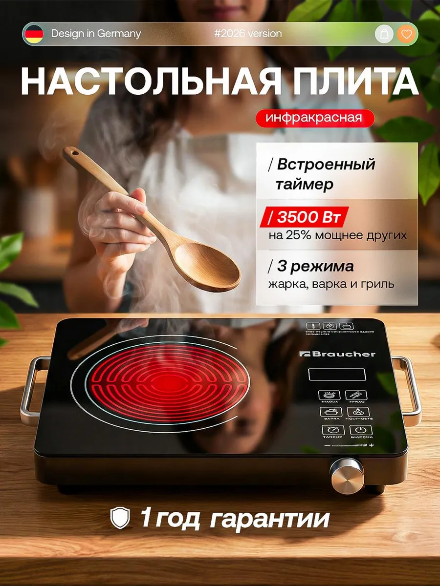 Плитка электрическая плита настольная для дома 1 конфорка