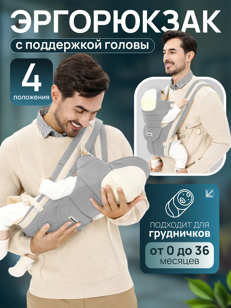 Эргорюкзак кенгуру переноска для новорожденных слинг