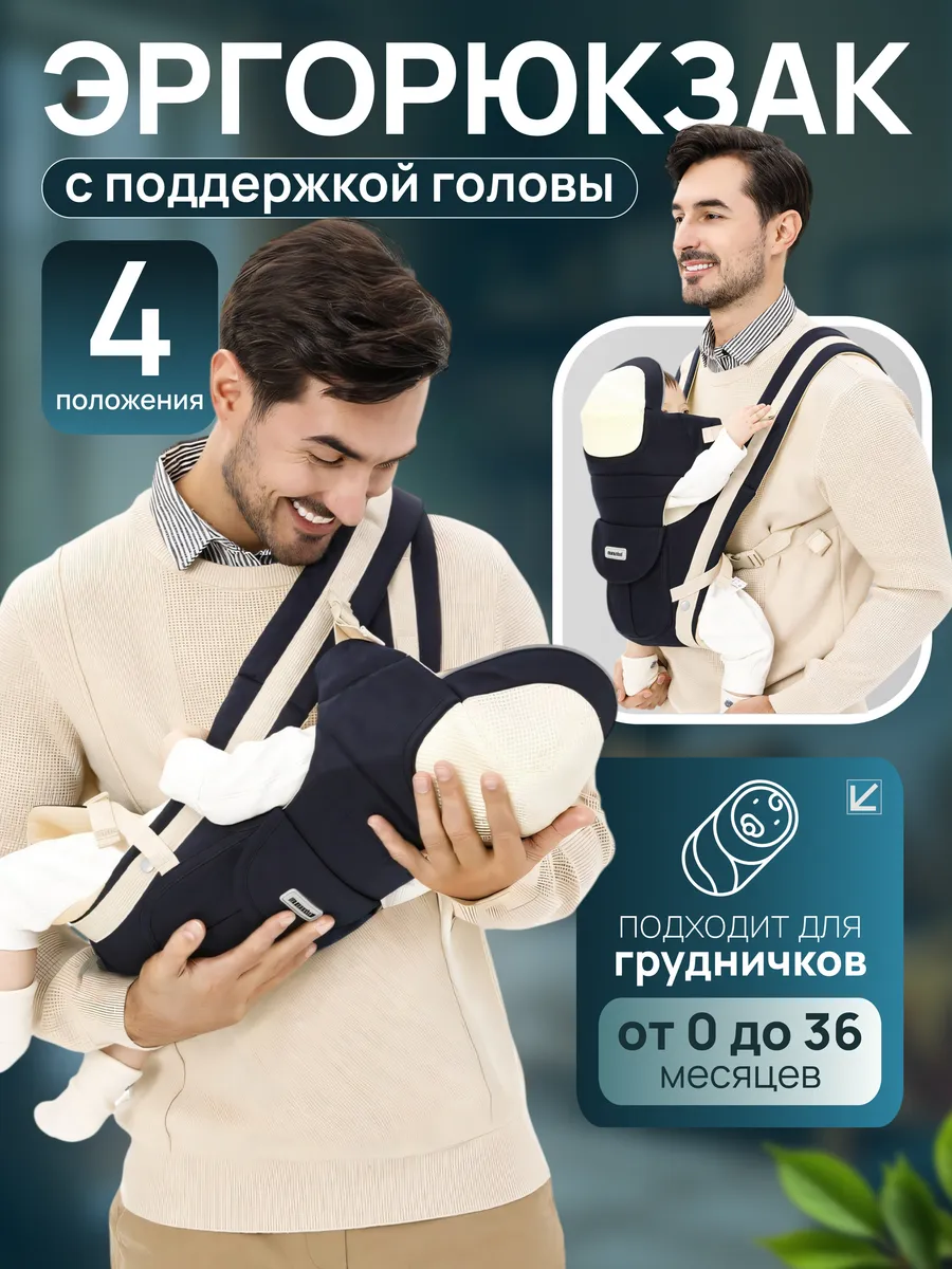 Эргорюкзак кенгуру переноска для новорожденных слинг