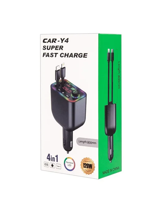 FM-Bluetooth модулятор для авто CAR-Y4 4 IN 1, черный, фото 4