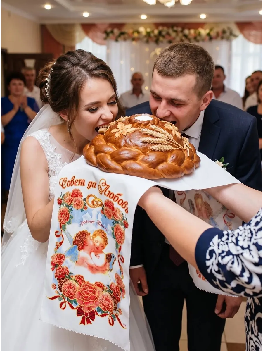 Рушник свадебный, рушник для каравая сувенирный
