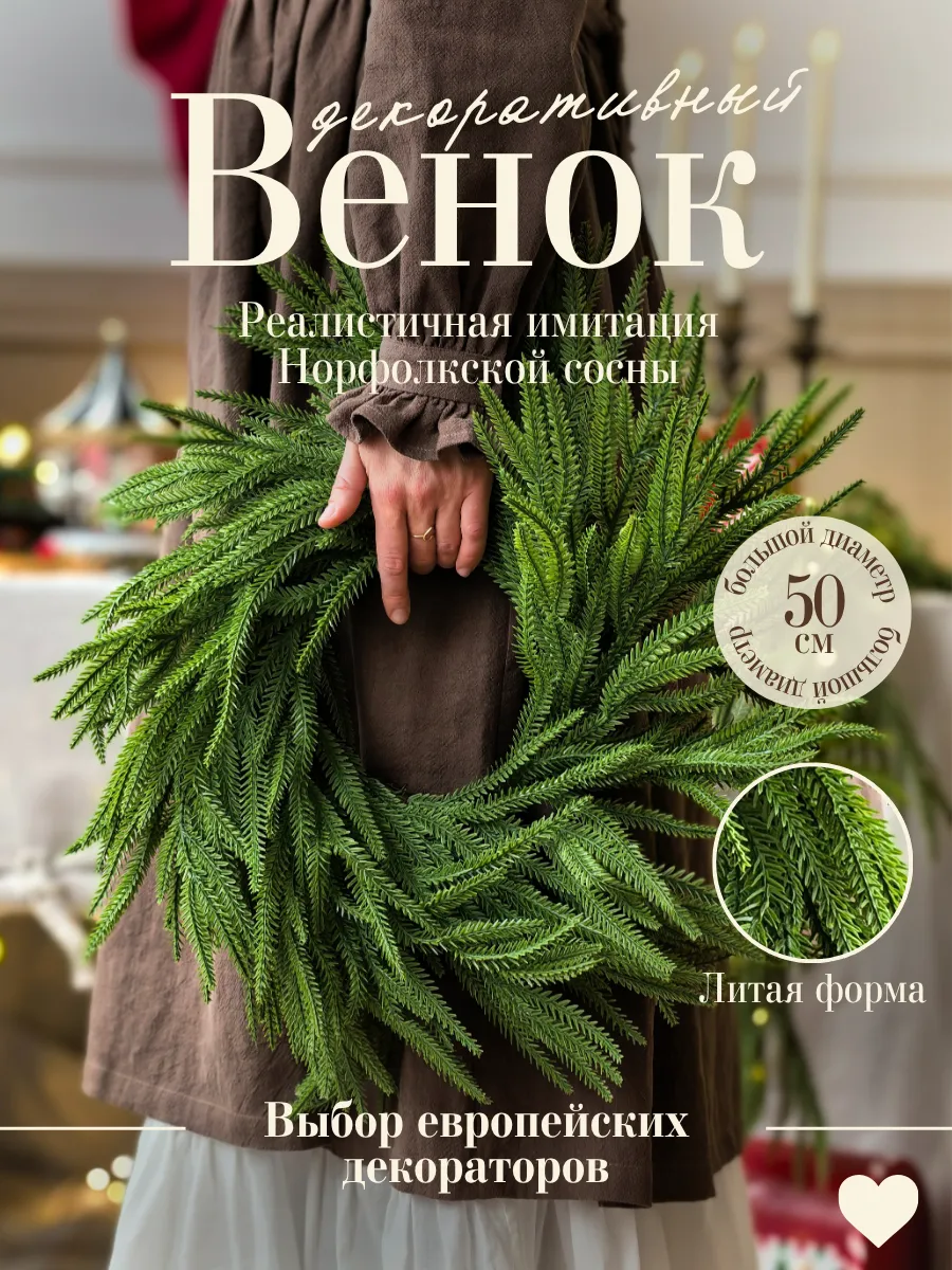 Новогодний венок декоративный на дверь
