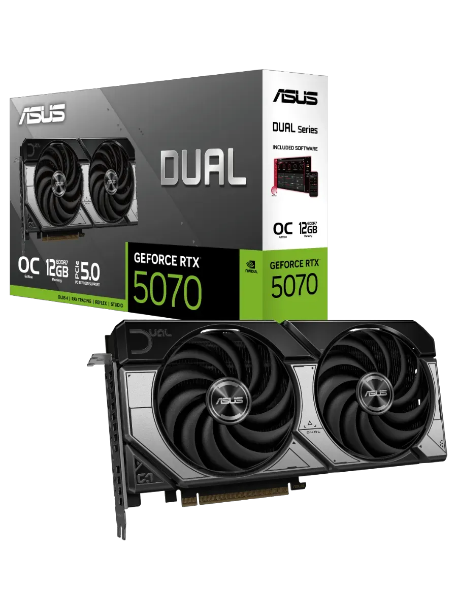 Asus Видеокарта GeForce RTX 5070 DUAL OC Edition, 12 ГБ