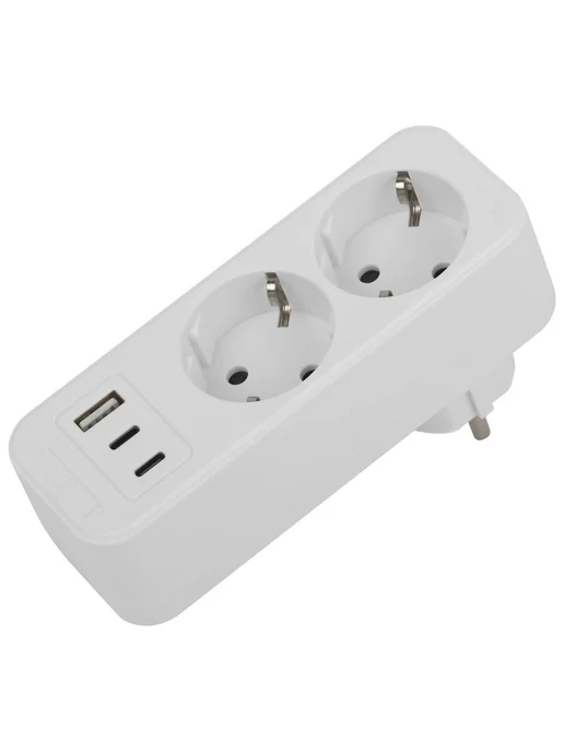 INTRO Разветвитель двойник для розетки 16А 3500Вт usb и 2 type-c, 3500 Вт, фото 7