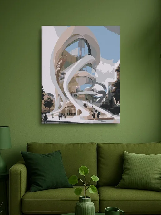 АртКод Картина на холсте 40 x 50 футуризм архитектура, 40x50, фото 2