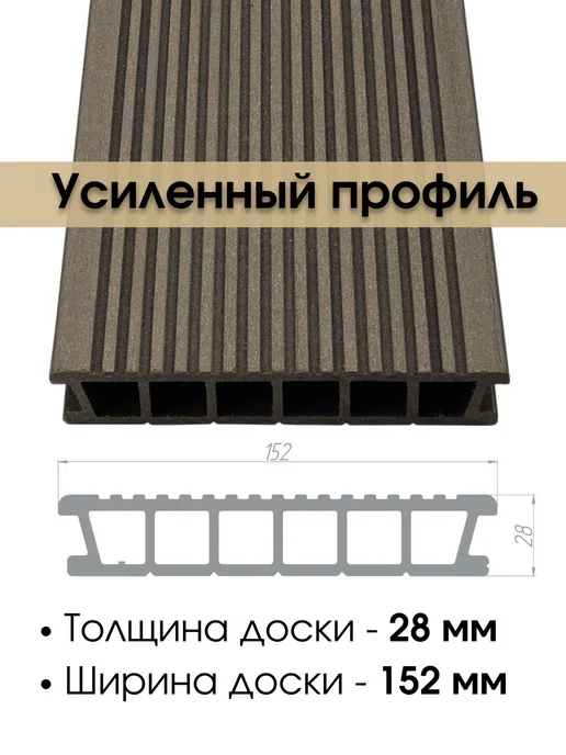Terradeck Террасная доска из ДПК 28х152, длина 1.5 м, 2 шт, 2 шт, фото 2