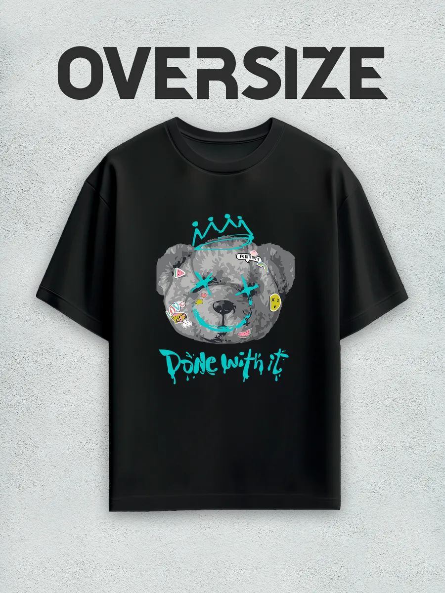 Футболка оверсайз с принтом мишка streetwear